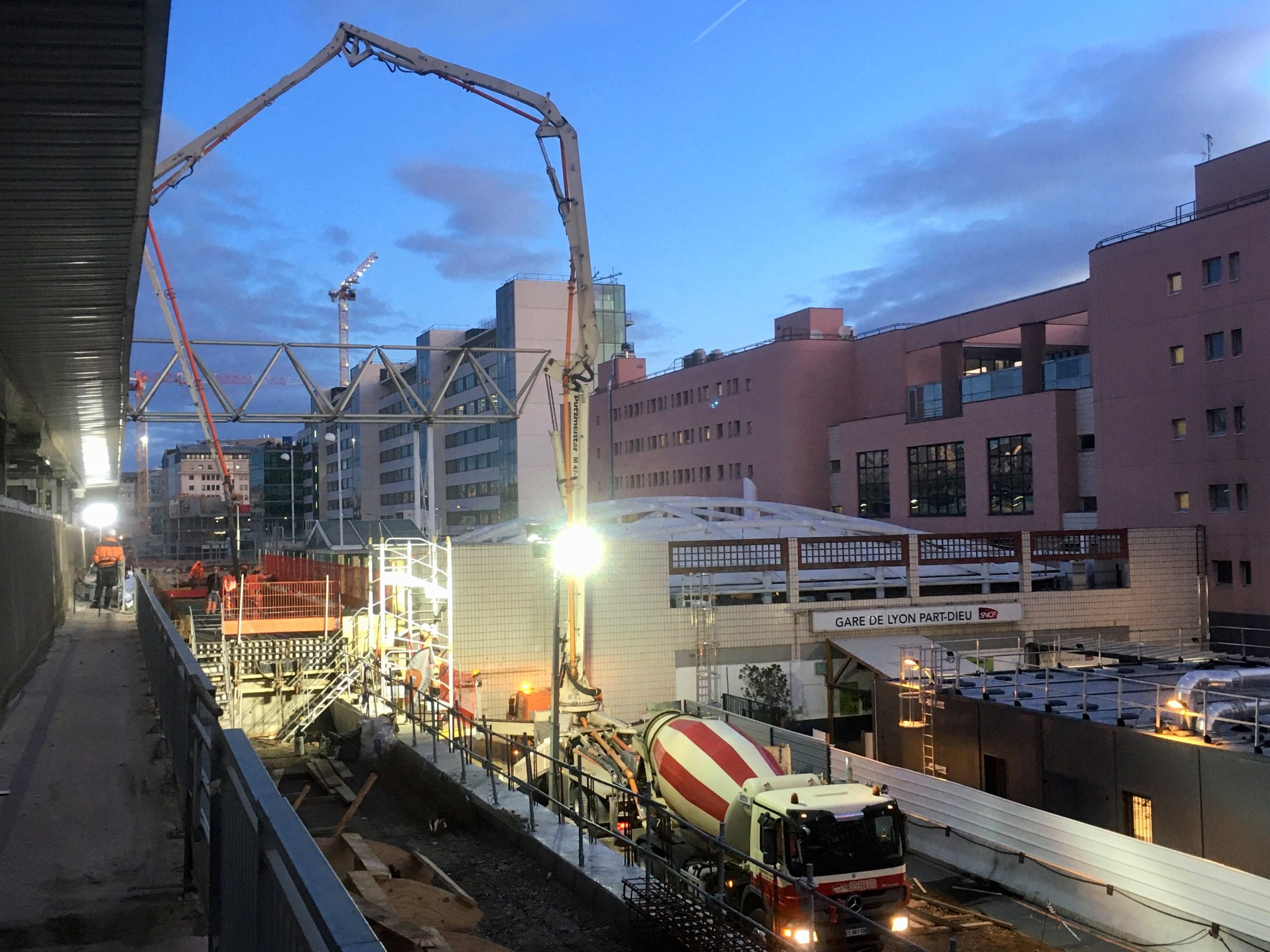 Chantier de la voie L sur la gare de Part Dieu, à Lyon (69)