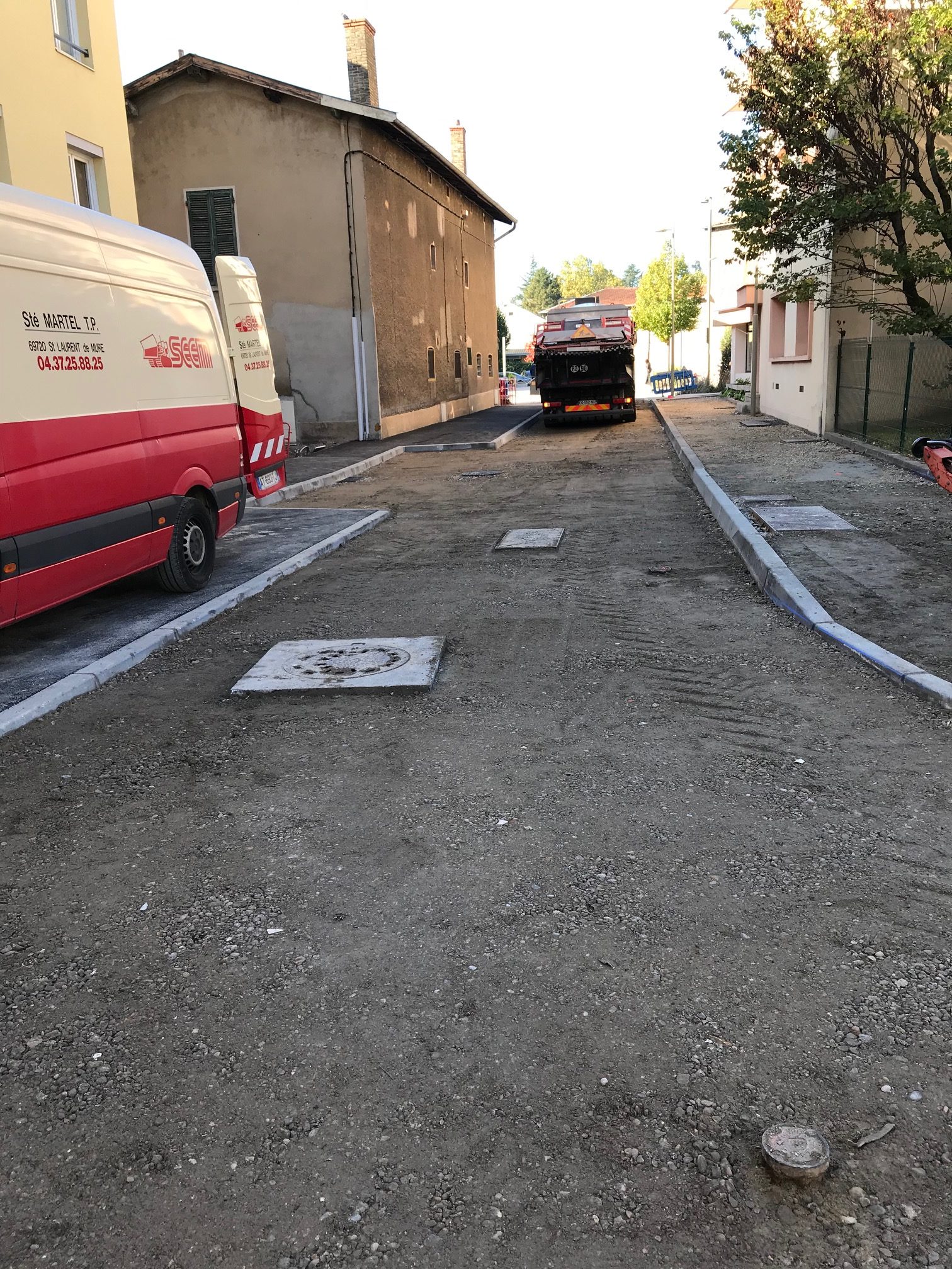 Préparatif de la pose des enrobés