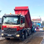 Pose des enrobés sur le chantier de Tassin-la-Demi-Lune (69)