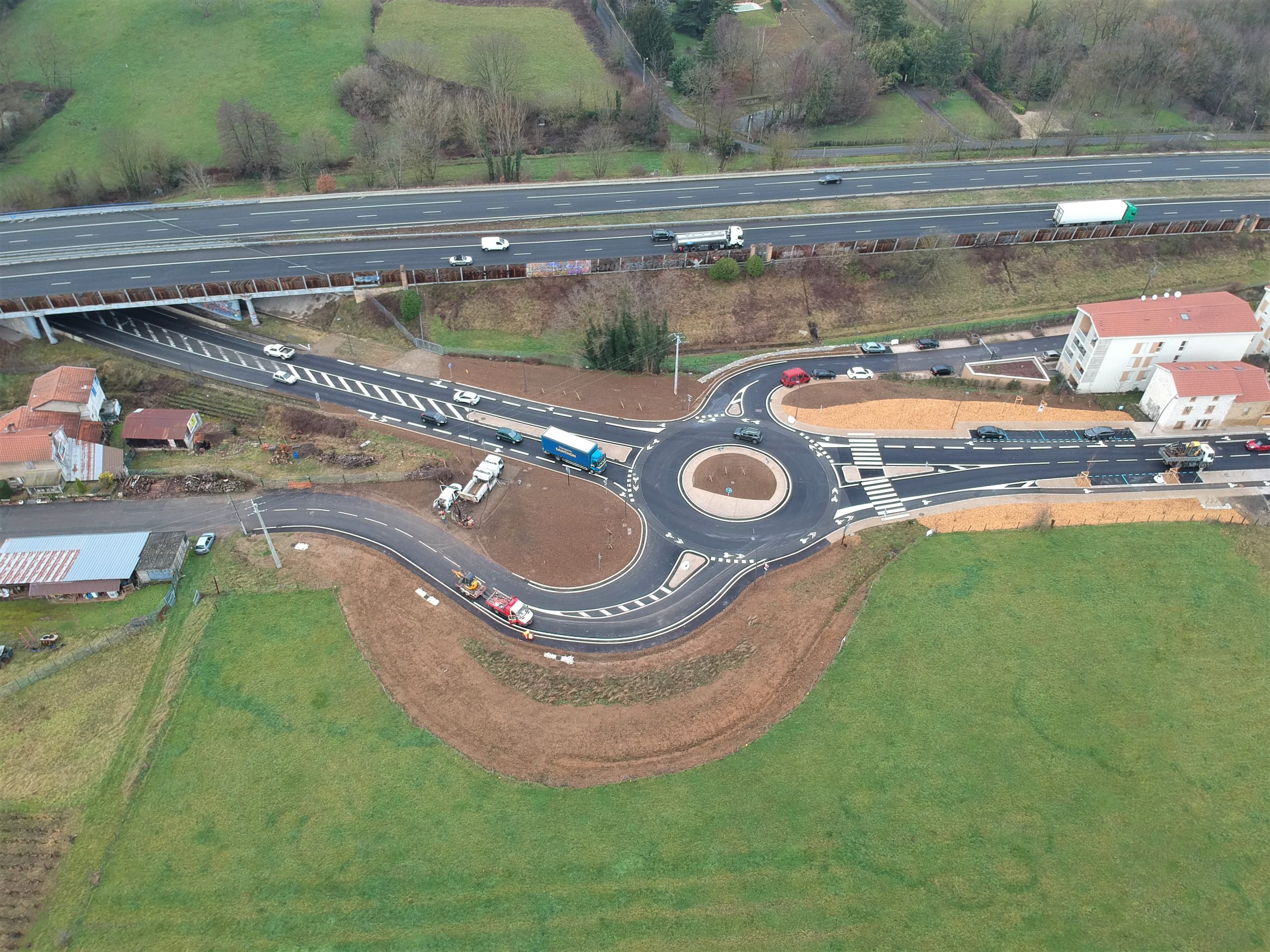 Photo vue du ciel de la fin du chantier de Lissieu (69)