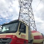 Photo de la livraison de béton par SEBM sur le chantier situé sur la partie La Boisse - Mions