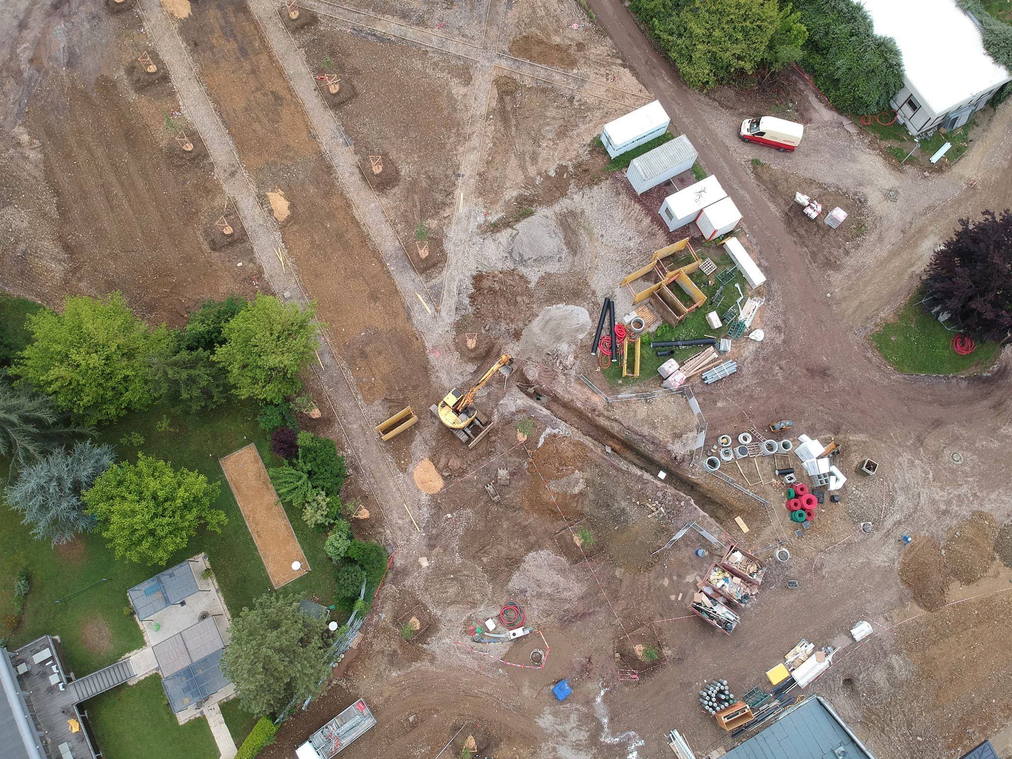 Photo vue du ciel du chantier de Charbonnières-les-bains (69)